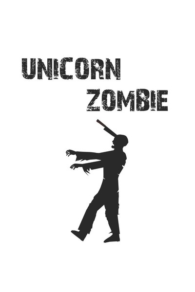 Notizbuch A5 Karo 120 Seiten Unicorn Zombie Notizheft Halloween Geschenk-image