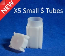 5 Square Coin Safe Tubes Lot US Small Dollar Size 26.80mm High Quality Storage