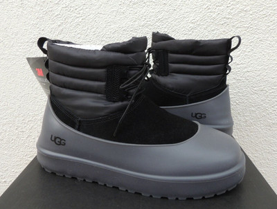 UGG BLACK CLASSIC MINI LACE-UP WEATHER WINTER BOOTS, MEN US 12/ EUR 45 ~ NIB