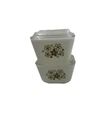 Pyrex 501 Refrigerator Dish ~ Crazy Daisy, Spring Blossom Green, VGC Lot Of Two