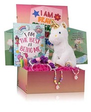 Gifts for Girls in a Giant Surprise Box with a Plush Coloring Book Unicorn