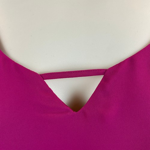 Torrid Blouse Size Medium Pink Sophie Chiffon Keyhold Double Layer Sleeveless - Picture 4 of 8