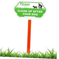 Large Clean Up After Your Dog Sign with Stake, No Poop Sign for Yard A-1529