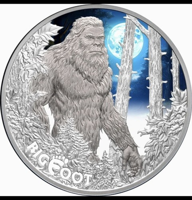 #ad 2024 BIGFOOT Sasquatch $1 1 Troy Oz 9999 Silver Holographic Proof Coin With Coa $275.00