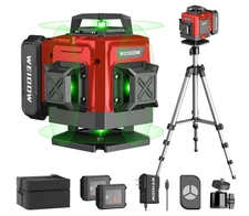 Laser Level 360 Self Leveling Tripod 4D Lazer 4X360 Cross Line Construction Tile