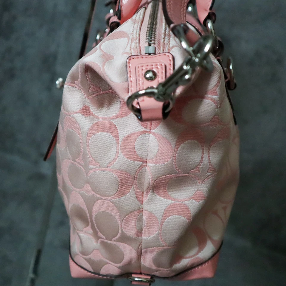 Coach Y2K Signature Ashley Sateen Satchel Shoulder Bag hand bag Pink F15443 - Image 4 of 4