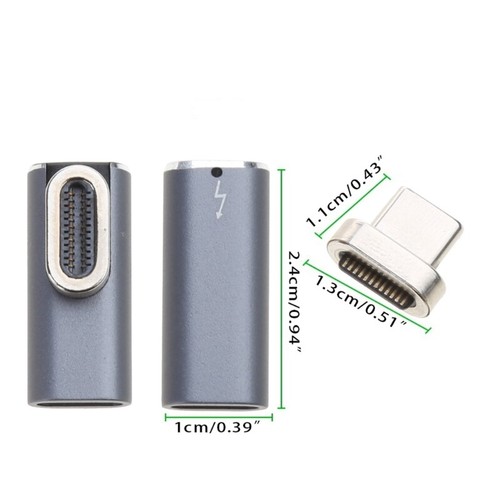 100W 24Pin Magnetic USB C Adapter Type C 10Gbps Charging Magnet Data Converter - Zdjęcie 8 z 12