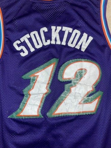 Adidas Utah Jazz Retro Basketball Jersey John Stockton #12 Mens Medium +2 Length - Picture 7 of 7