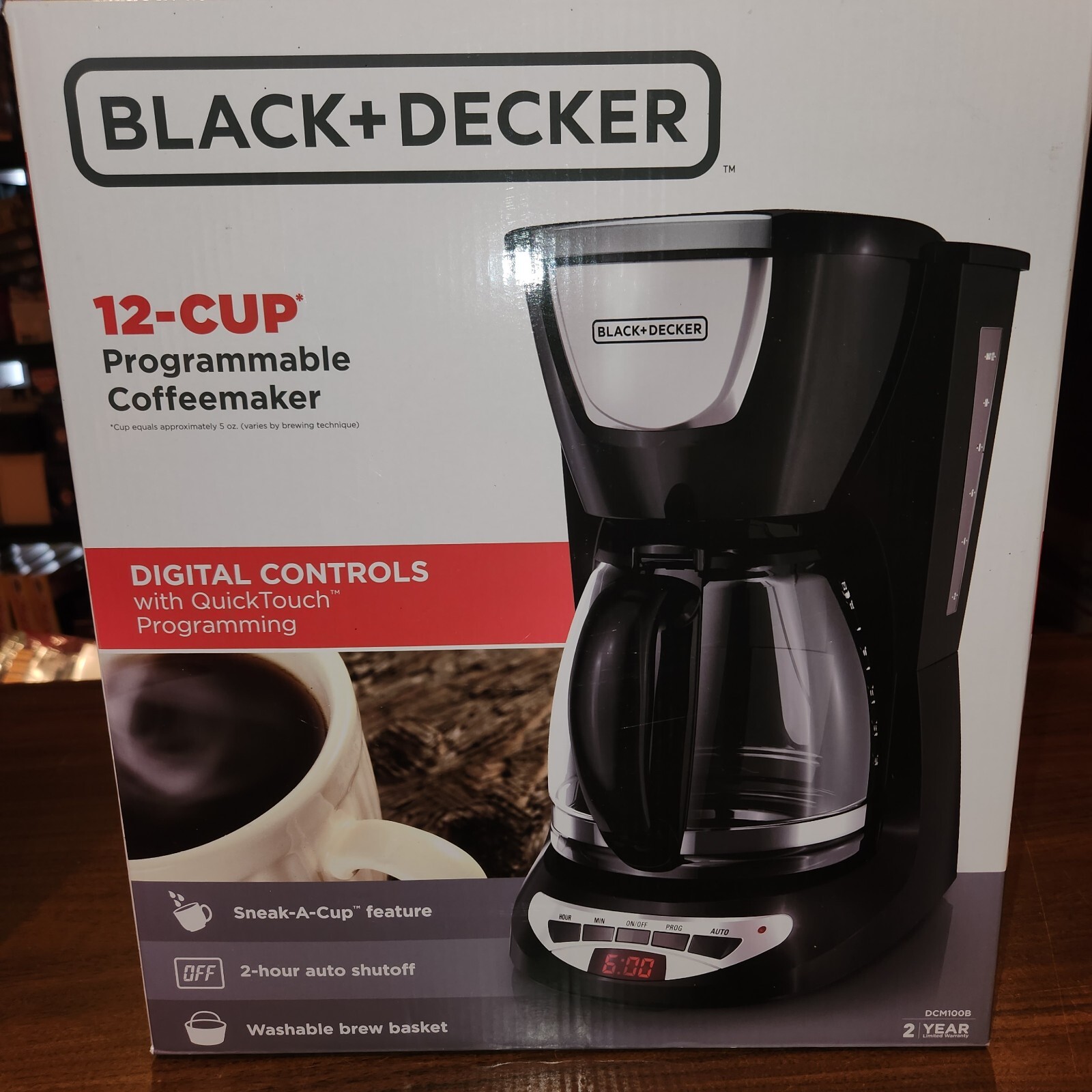 NEW Black & Decker 12Cup Programmable Coffeemaker DCM100B Black in
