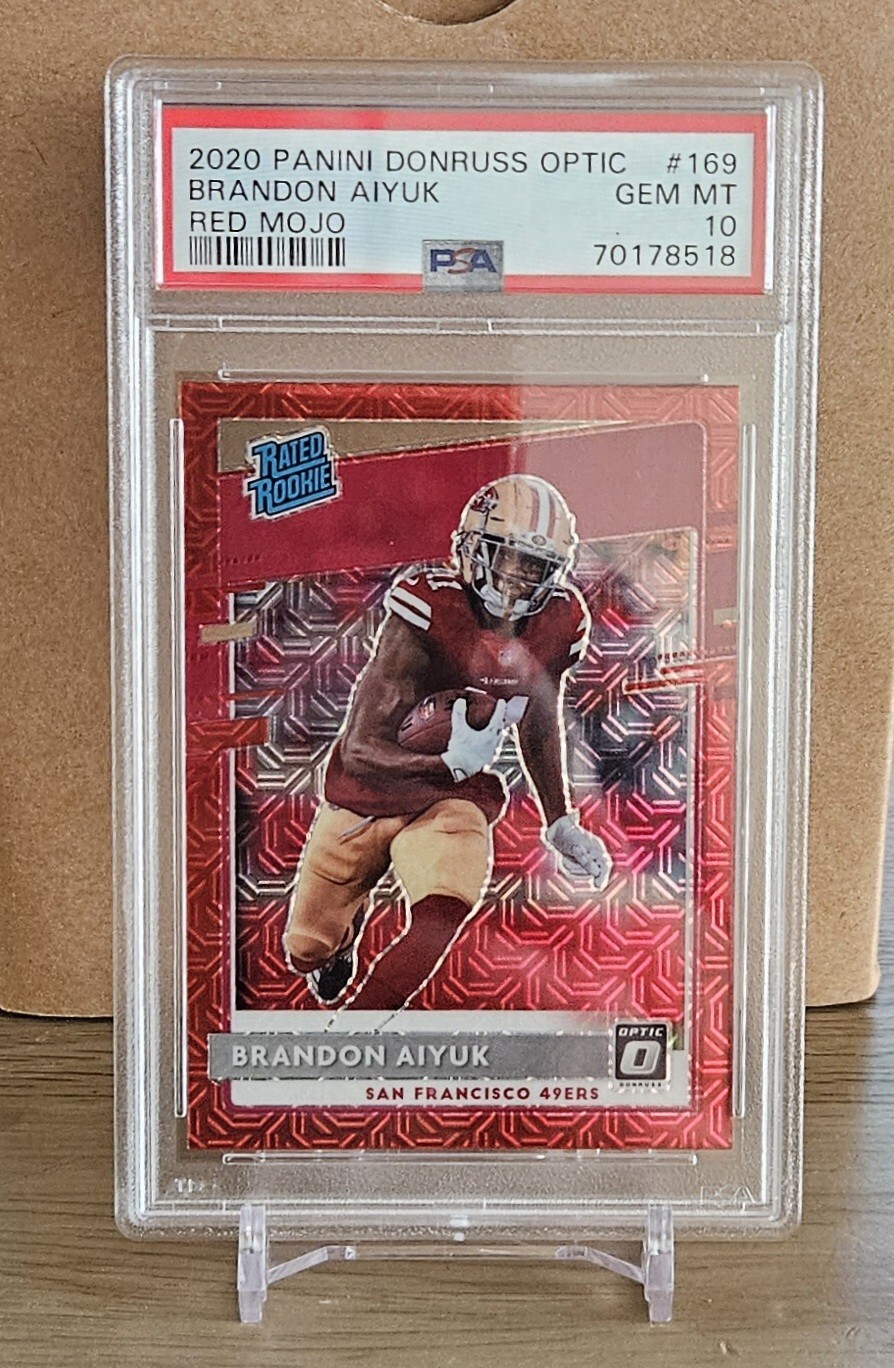 BRANDON AIYUK #169 2020 Panini Donruss Optic RATED ROOKIE RED MOJO PSA 10 GEM MT