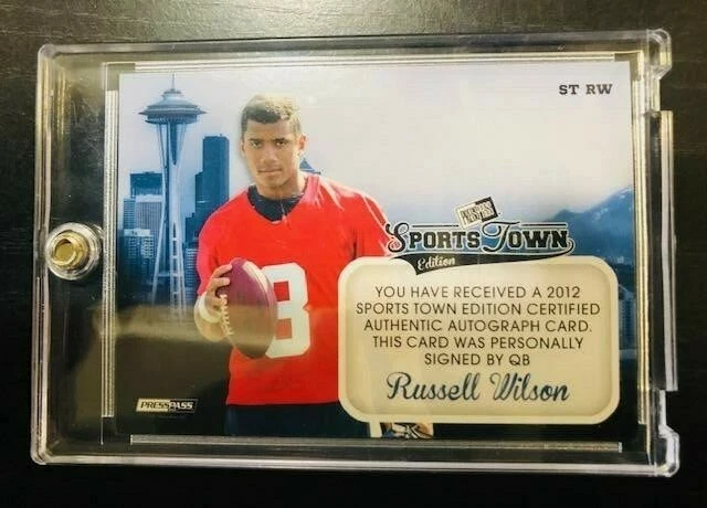 Russell Wilson 2012 RC Signature PressPass Auto Signature Sports Town Edition - Image 2 of 2