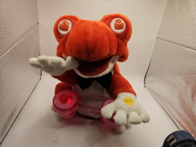 Gemmy Bongo Playing Valentine Beat N Love Frog Animated Plush Red Not Fully Work