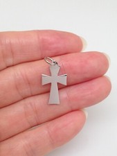 Plain Cross Pendant Sterling Silver 925 Small Cross Charm 18mm 0.71" /24.5mm