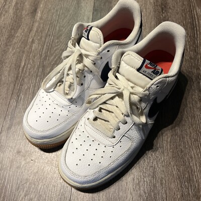 Nike Air Force 1 C10057-100 Size 10 White Obsidian Pebbled Leather