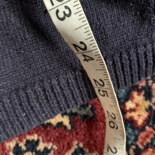Vtg Cardigan Womens Medium Cotton Ramie Knit Cottage Core Black Heavy Chunky - Picture 5 of 7