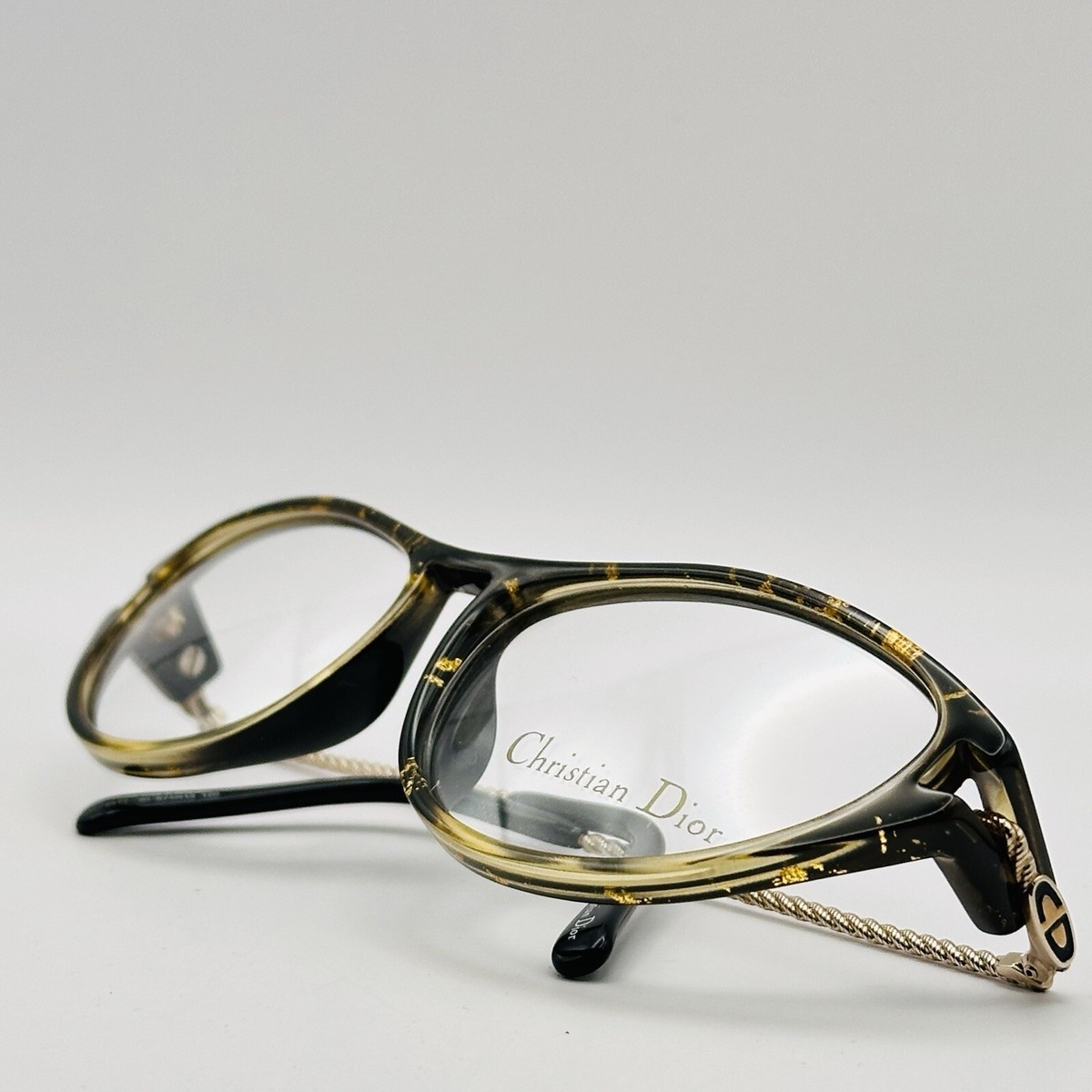 Christian Dior eyeglasses Ladies Oval Gold Braun Cateye Christian Dior eyeglasses Ladies Oval Gold Braun Cateye