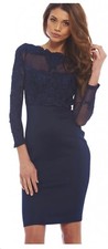 AX Crochet Mesh Top Bodycon Dress Size 14 BNWT