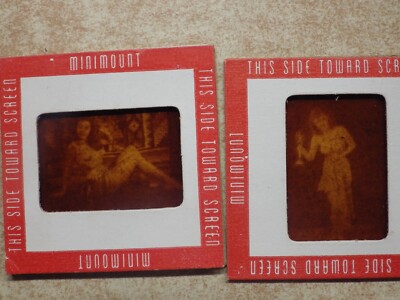 LOT OF 2 Vtg 1950S 35mm SLIDE Risque nude Pin-up WOMEN GEMS GLAMOUR ...
