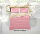 3D Geometric Pattern Pink Background Quilt Cover Set Bedding Sets Pillowcases 64