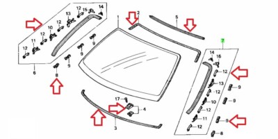 HONDA ACURA INTEGRA DC1 DC2 Genuine Front Door Window Molding RH & LH