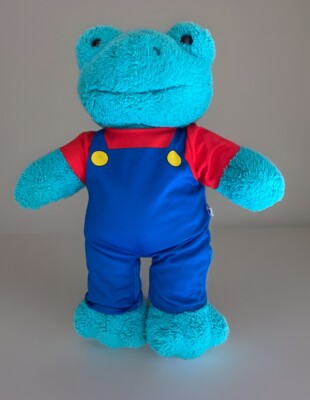 Build-A-Bear türkisfarbener Frosch Plüschtier mit Super Mario Outfit