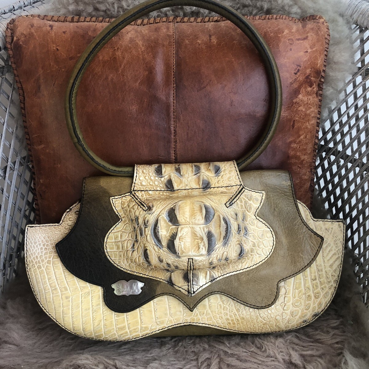 designer Vintage handbag Yudit M Los Angeles crocadile