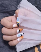 Spooky Halloween fake nails