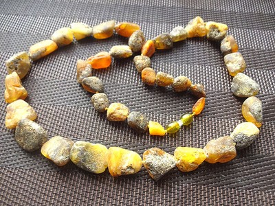 Natural Raw Baltic Amber Necklace. 50cm 