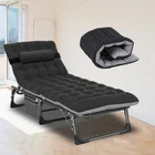 Rollaway Folding Bed with Thick Mattress 4 Position Adjustable Cot Chair Chaise