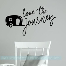 Camper Art Stickers Love The Journey Vintage RV Wall Decor Motorhome Vinyl Decal