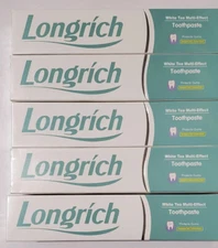 LONGRICH Toothpaste,WHITETEA,FLUORIDE FREE,DEEP CLEANING 5 Pack Family Size 200g