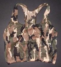 NWOT Camoflauge Crop top Racer Back Nylon Spandex dance child/ ladies sizes