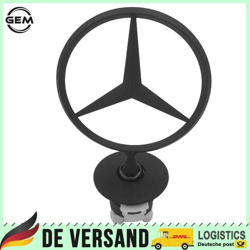 Emblem Stern Schwarz 44mm Motorhaube Mercedes W204 W211 W212 W210 W220 - Bild 1 von 13