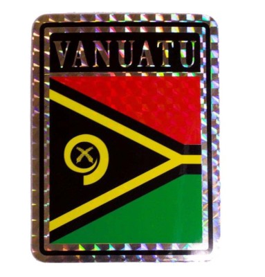 Vanuatu Country Flag Reflective Decal Bumper Sticker
