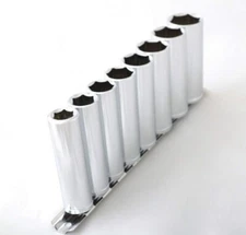 Shop-Tek 9 Pc METRIC 1/2" Dr Deep Socket Set 13mm - 24mm, Made of CRV, #36622