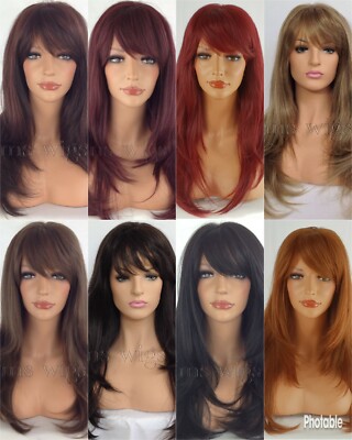 Perruque Synthétique Femme - Longueur épaule Marron Argenté - Style Bob Superposé - Neuf