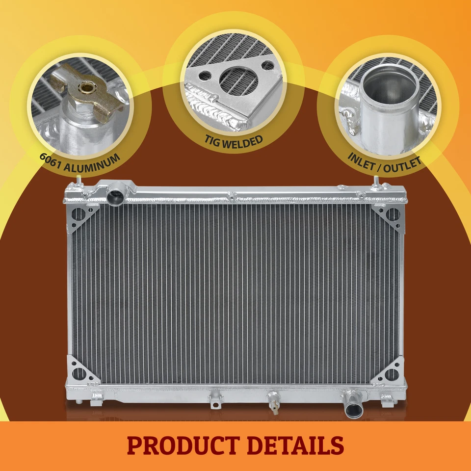 For 13-15 Lexus GS350 3.5L Manual High Capacity Coolant 3-Row Aluminum Radiator Foto 3 de 4