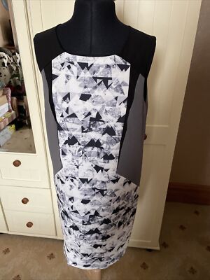 YAS Reflect Damen kurzes Etuikleid Gr. 8 grau ärmellos gefüttert Stretch NEU