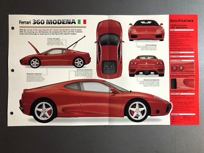1999 Ferrari 360 Modena Coupe Poster, Spec Sheet, Folder, Brochure