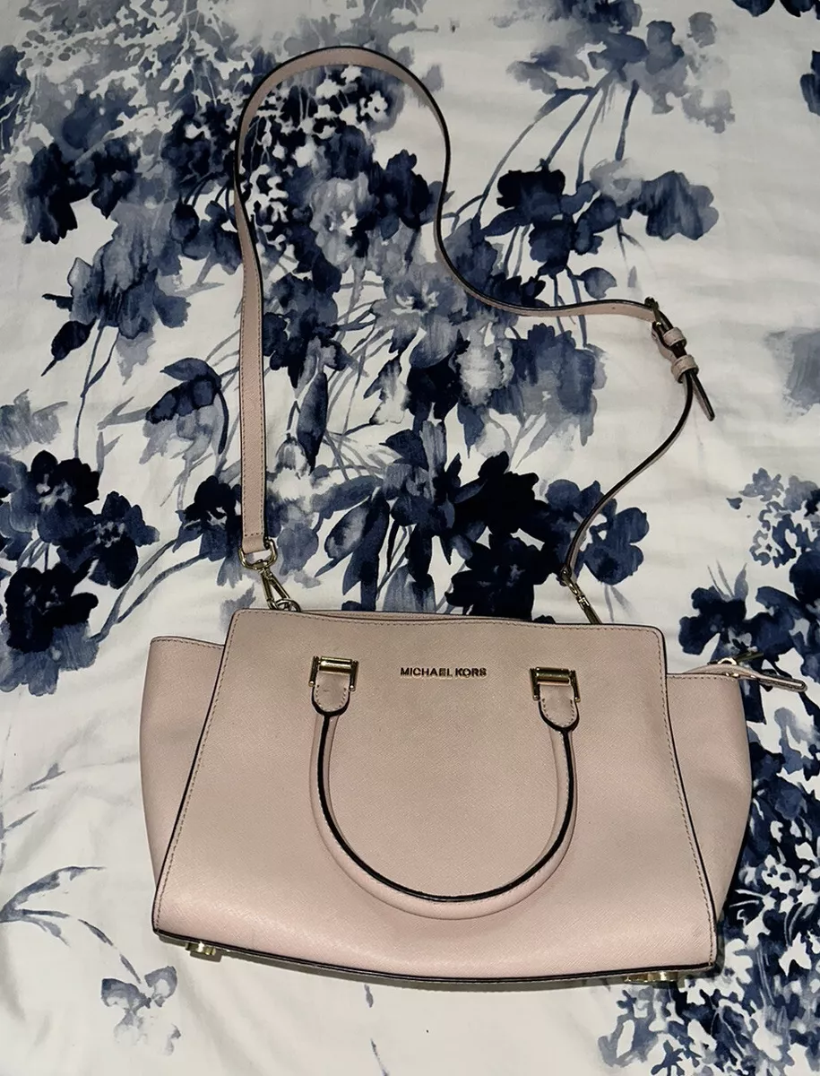 Michael Kors Selma Medium Blossom Pink Leather Satchel Shoulder Bag