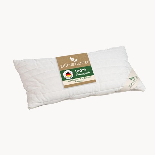 Hevea Latexflocken Kopfkissen 40x80 cm aus Naturkautschuk - orthopaedische - Bild 2 von 6