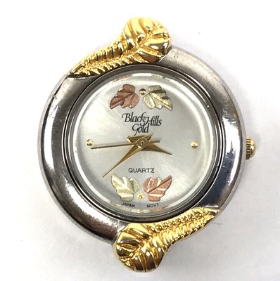 X Ladies Quartz Black Hills Gold watch. Gold tone case real gold leaves black Black Hills Gold Ladies Watch with 12K Gold Leaves  main image 2