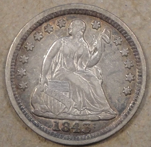 1843 Liberty Seated Half Dime XF