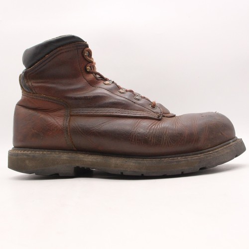 Red Wing Men's Size 12 D Brown Leather Steel Toe Work Boots ANSI Z41PT99