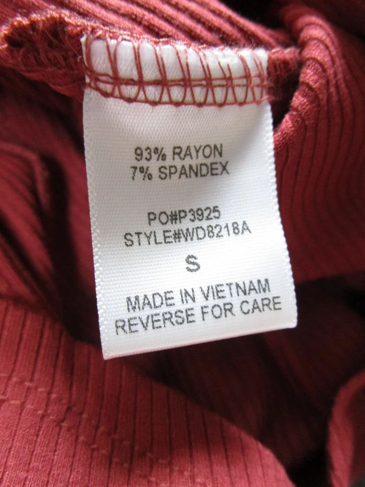 Camisa Timing Mujer Pequeña Túnica Abotonada Ajustada Roja Manga Larga Cuello Top Foto 4 de 4