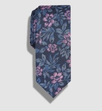  55 Bar Iii Mens Blue Floral Slim Skinny Classic Necktie Size 58 x 2.5