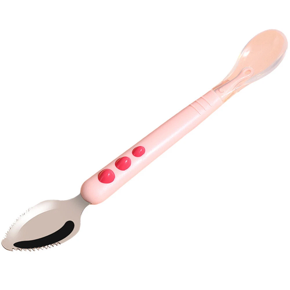 double head infant spoon Portable Useful Fruit Puree Spoon Baby Spoon for