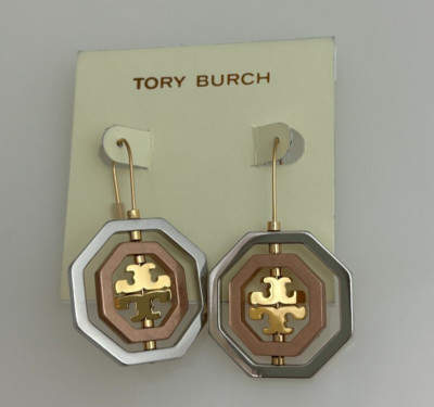 Tory Burch Logo Spinner Drop Earrings