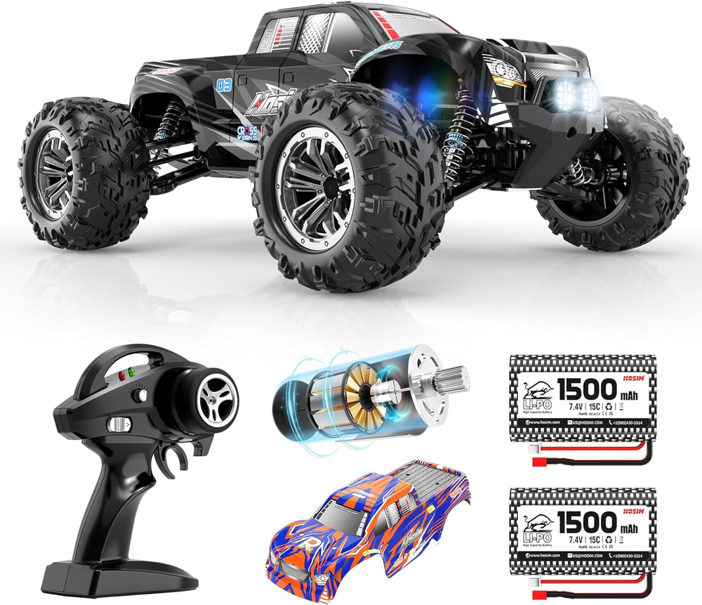 Hosim 1:10 Scale 48+ KMH High-Speed RC Car 4X4 Off-Road Truck for Adults & Boys