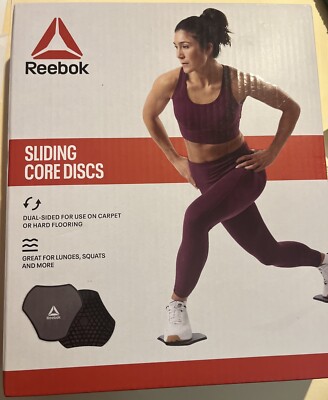 Reebok Core Sliding Discs - Dual Sided Workout Sliders for Carpet & Hardwood NEW